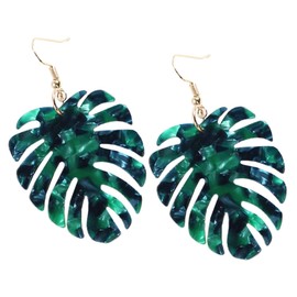 TEHAUX Elegant Women's Leaf Earrings Fashionable Dangle Earrings Lightweight Palm Leaf Design