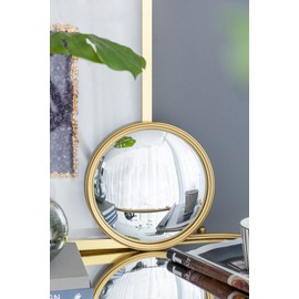 TREATLIFE HOME Elegant Gold Round Convex Mirror for Living Room, Bedroom or Entryway, Decorative Wall Accent, 13.2 in