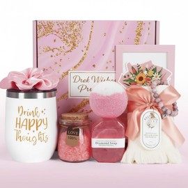 Regalos de cumpleaños y bienestar para mujeres, cesta única de regalo de cuidado propio para mamá, esposa, amigos