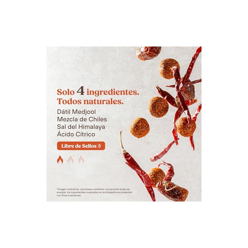 Dat Snack Bolas de Energía de Dátil Enchilado, Snack Saludable