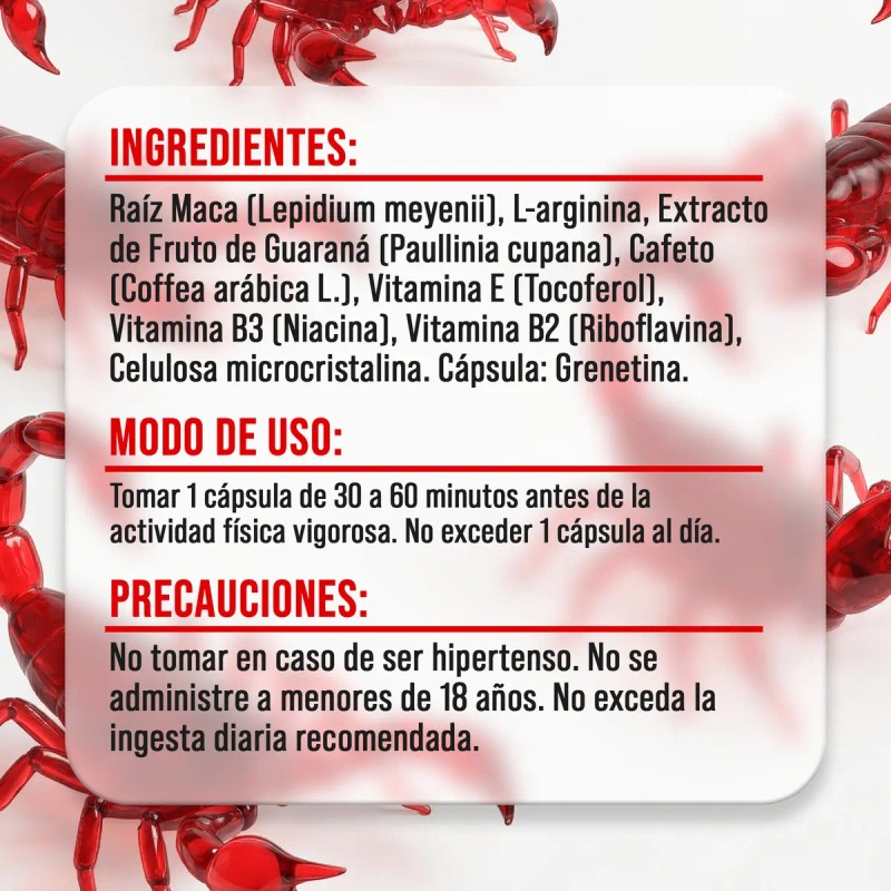 Suplemento Alimenticio Hombre Red Scorpion Yaakunaj Luxury 750mg Cápsula Raíz