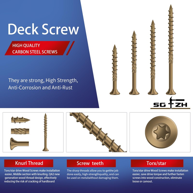 SG TZH #8 x 1 Inch Deck Screws (470Pcs) 2lb.