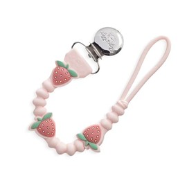 Itzy Ritzy Silicone Pacifier Clip – 100% Food Grade Silicone Pacifier Strap with Clip Keeps Pacifiers, Teethers & Small Toys in Place – Features One-P