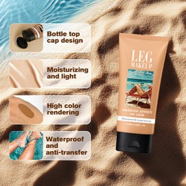 Leg Makeup Waterproof - Leg Makeup to Cover Veins - No Transfer leg makeup Full Coverage Concealer - Body Make up for Legs, This Works Perfect Legs Skin Miracle (#2 Medium Glow)