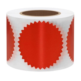 Hylabelest 2" Light Red Embossing Certificate Wafer Paper Stickers