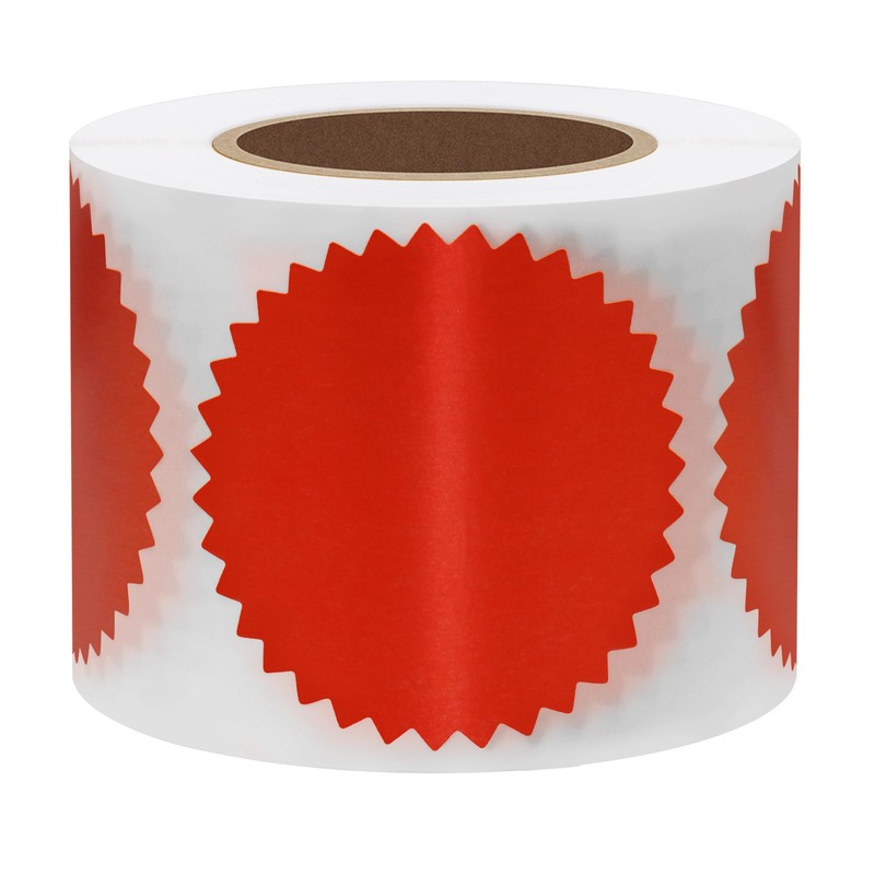 Hylabelest 2" Light Red Embossing Certificate Wafer Paper Stickers