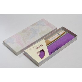 Hasegawa Women's Kyo Fan, Fan Bag Included, Gift Box Included, Wisteria Flower