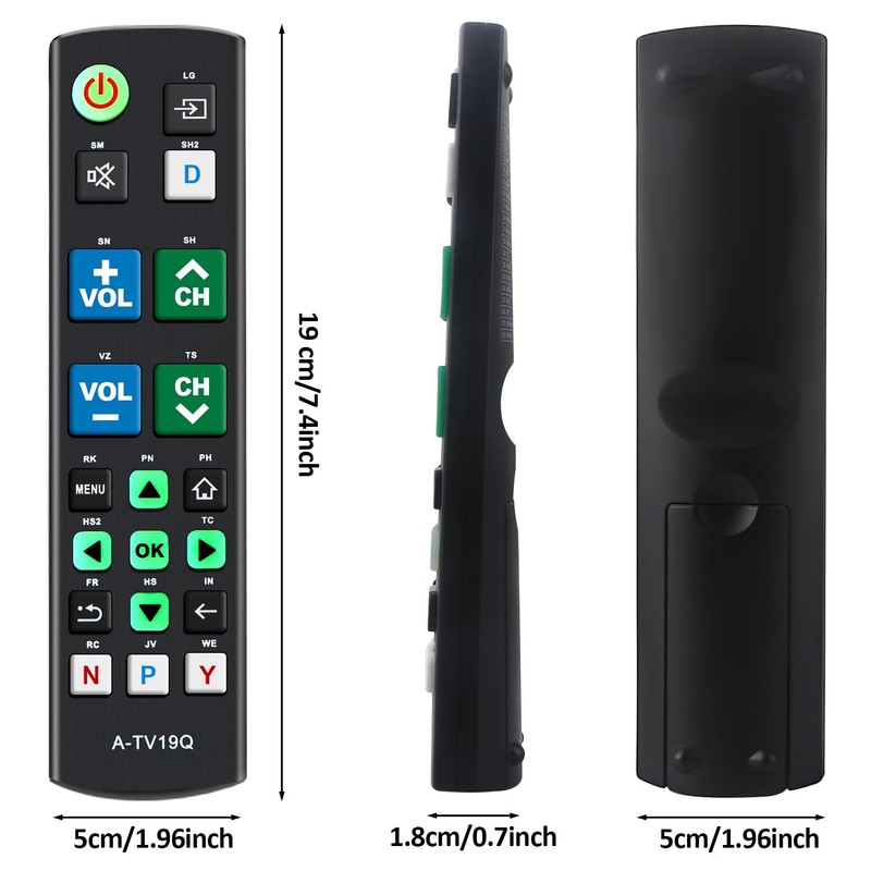 Alkia Universal Big Button TV Remote Control with Glow-in-the-Dark Keys