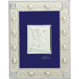 Om Shri Om Silver Picture in Important Frames Ganesh ji 12"x10"