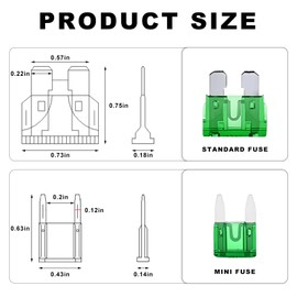 ZNDAW 140 PCS Car Fuses Assortment Kit, 5A 7.5A 10A 15A 20A 25A 30A Standard and Mini Fuses with Pullers, Blade-Type Automotive Fuse Replacement for Car Truck Camper Marine