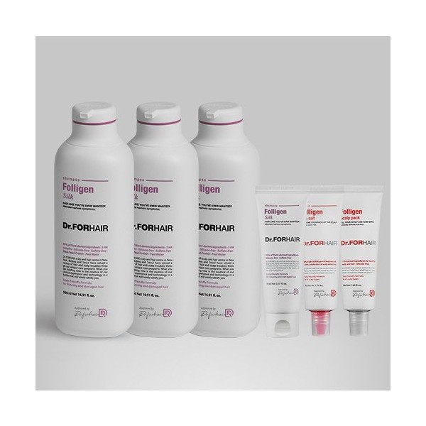 Dr. For Hair Polygen Silk Shampoo 500mlx3 + 3 types of scalp care