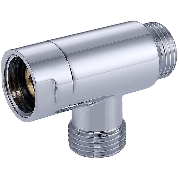 G-Promise All Metal 3 Way Diverter | Hose Fitting Tee | T Shape Adapter Connector for Angle Valve Hose | Bath Shower Arm | (Chrome)