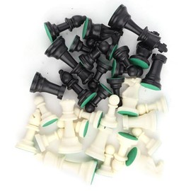 Piezas de Ajedrez Internacionales de Plástico, Juego de Ajedrez Internacional, Juego Completo de Ajedrez, y Negro M (Altura del Rey Grande 77 mm)