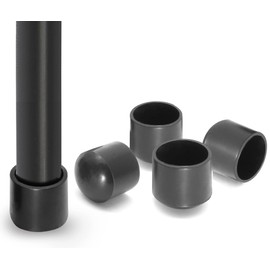 Uenhoy 40 Pcs 5/8" (16mm) PVC Chair Leg Tips Caps Round Chair Leg Floor Protectors Black Furniture Leg End Caps