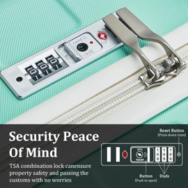 imiomo 3 Piece Luggage Sets,Suitcase with Spinner Wheels,Luggage Set Clearance for Women, Lightweight Rolling Hardside Travel Luggage with TSA Lock (Green, 5PCS)