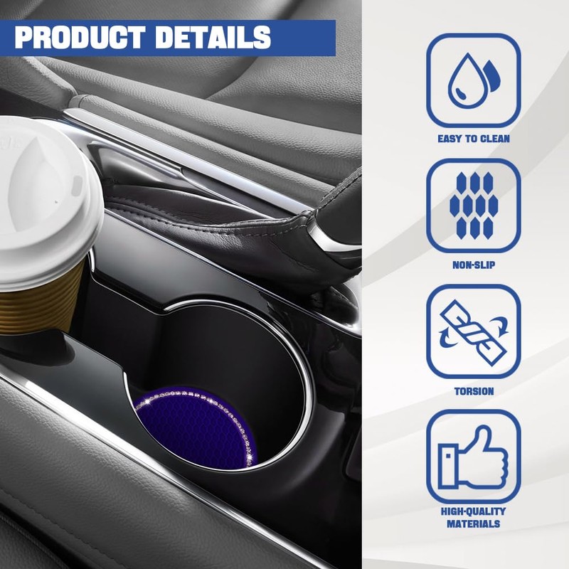 Car Cup Coaster, 2.75 Inch Silicone Non-Slip Shockproof Cup Holder