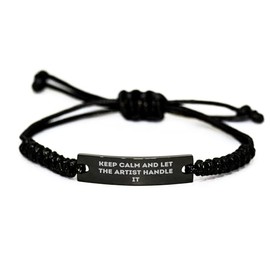 Unique Christmas Unique Gift for Artist Friends, Funny Keep Calm and Let the Artist Handle it Rope Bracelet, Adjustable and Durable, Beautifully Packaged with Quote