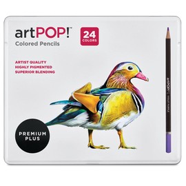 artPOP! Premium Plus Colored Pencils, Set of 24 Colors, Professional Quality, Smooth and Blendable, Break Resistant 3mm Core, Round Shape, Vibrant Colors for Illustration, Doodling, Journals