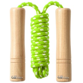 Catsobat Jump Rope, Training Skipping Rope, For Classrooms, Kids, Juniors, Adjustable Rope, Cute Wooden Design (Green 2)