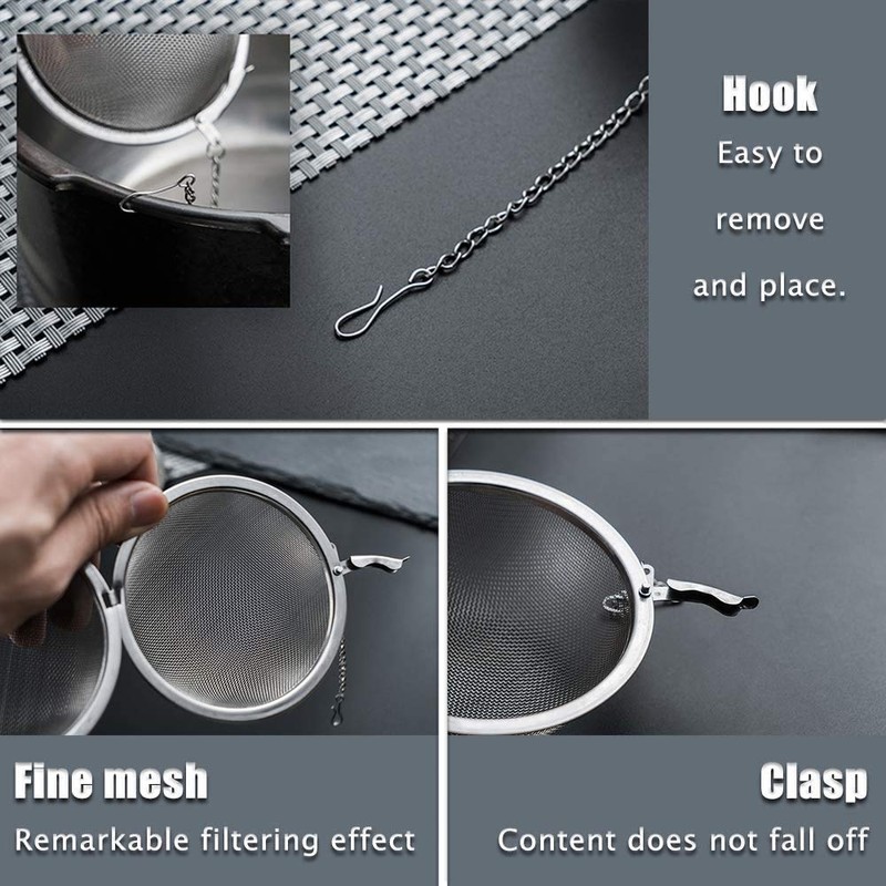 NC Tea Strainer 5.5 cm Tea Infuser with Chain 304