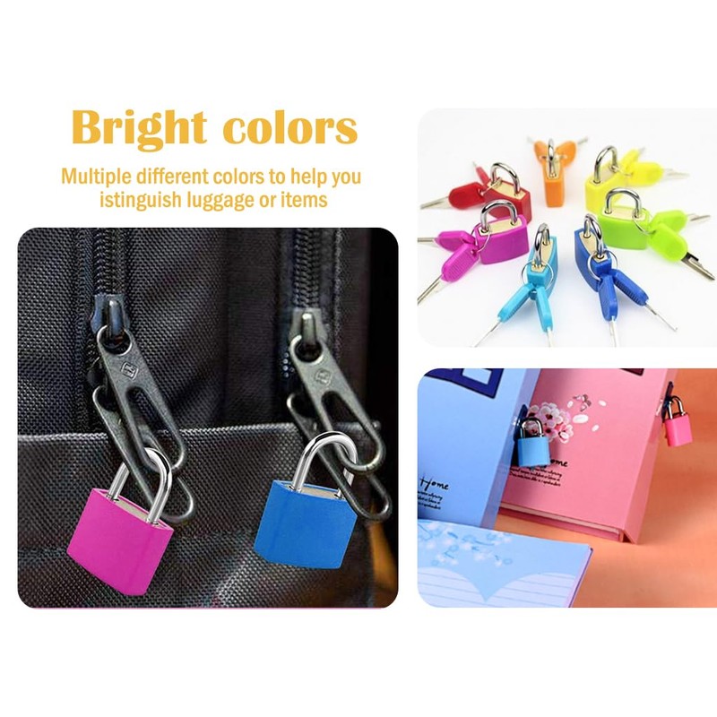 Kellegour 16 Pieces Suitcase Locks with Keys,Colourful Mini Luggage Locks,Small