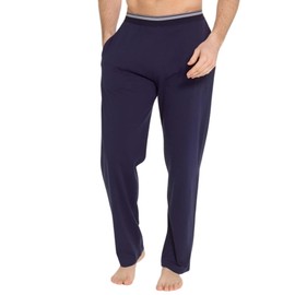 INSIGNIA Mens Cotton Comfort Waist Pyjamas Lounge Pants Bottoms (Navy, XXL)