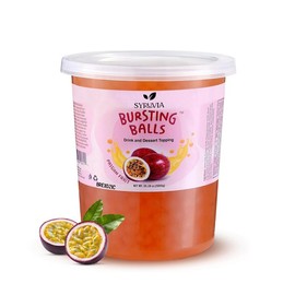 BREXONIC Passion Fruit Popping Boba Pearls, 2 LB – Bursting Tea Balls for Bubble Tea, Smoothies and Desserts. Fruity Topping in Strawberry & Blueberry - Flavour: Passion Fruit