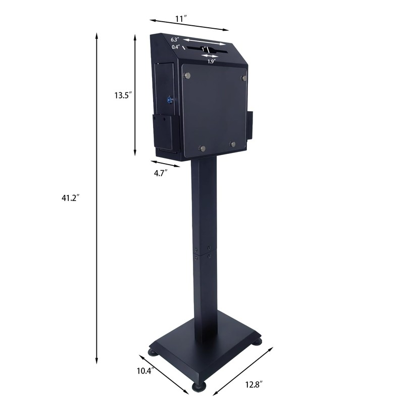 Suggestion Box with Stand, Heavy Duty Metal Locking Donation Ballot