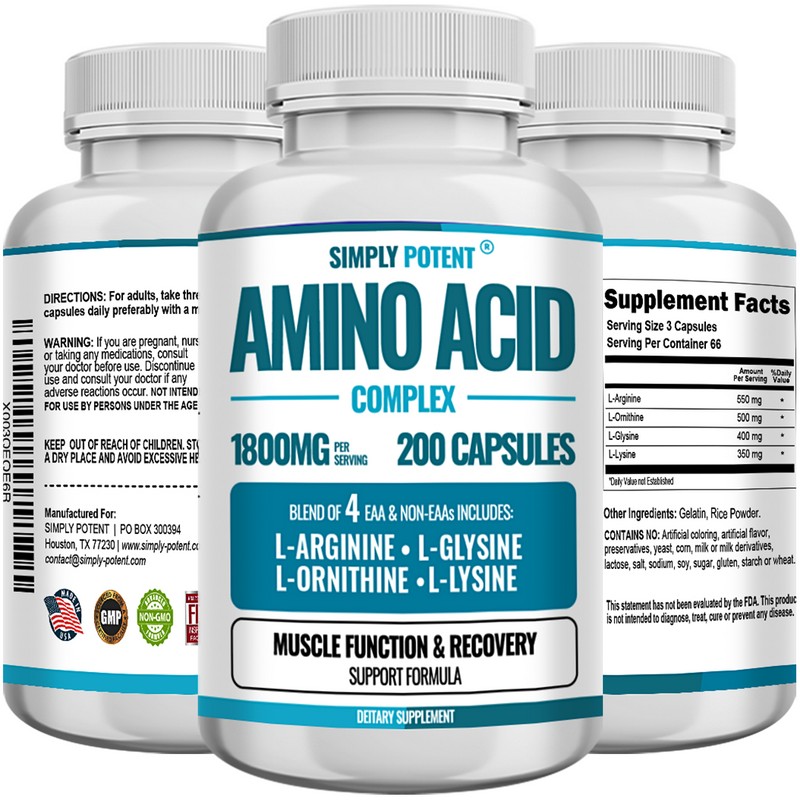 Simply Potent Amino Acid Complex 1800mg - Muscle Recovery &