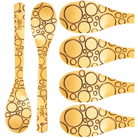 Neet Bamboo Wooden Cooking & Serving Utensils, kitchen utensils, 6 Piece Set (Circle Design) by Neet