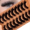 VOCOAK Mink Lashes Fluffy Cat Eye, 18mm Long C Curl