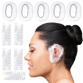 200 Pcs Ear Covers for Shower - Lightweight Disposable Ear Covers For Hair Dye, Stretch Up To 4.6" for Comfortable Wear - Protection from Water Splashes and Chemicals During Hair Wash and Coloring