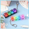 Light-Up Clickable Keyboard Button Keychain with LED, D-Shaped Buckle, Black