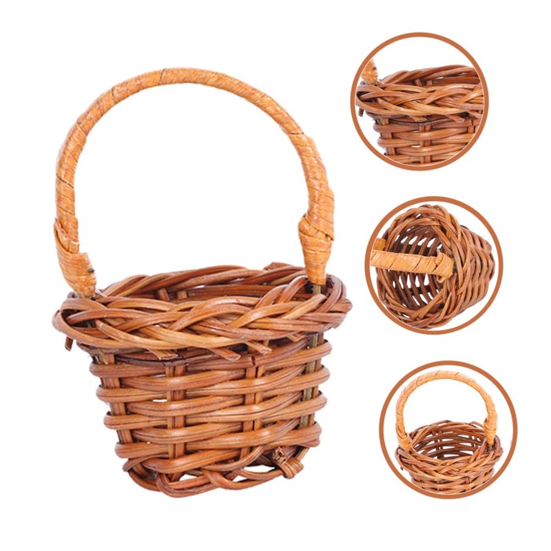 12Pcs Miniature Baskets Handheld Woven Baskets for Home Office Decor