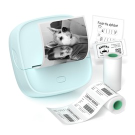 Gloryang JD-23 Sticker Printer, Mini Portable Thermal Printer, Inkless Bluetooth Label Maker Machine for DIY Crafts, Journaling, Office & Home Use, Includes 2 Rolls Sticker Paper