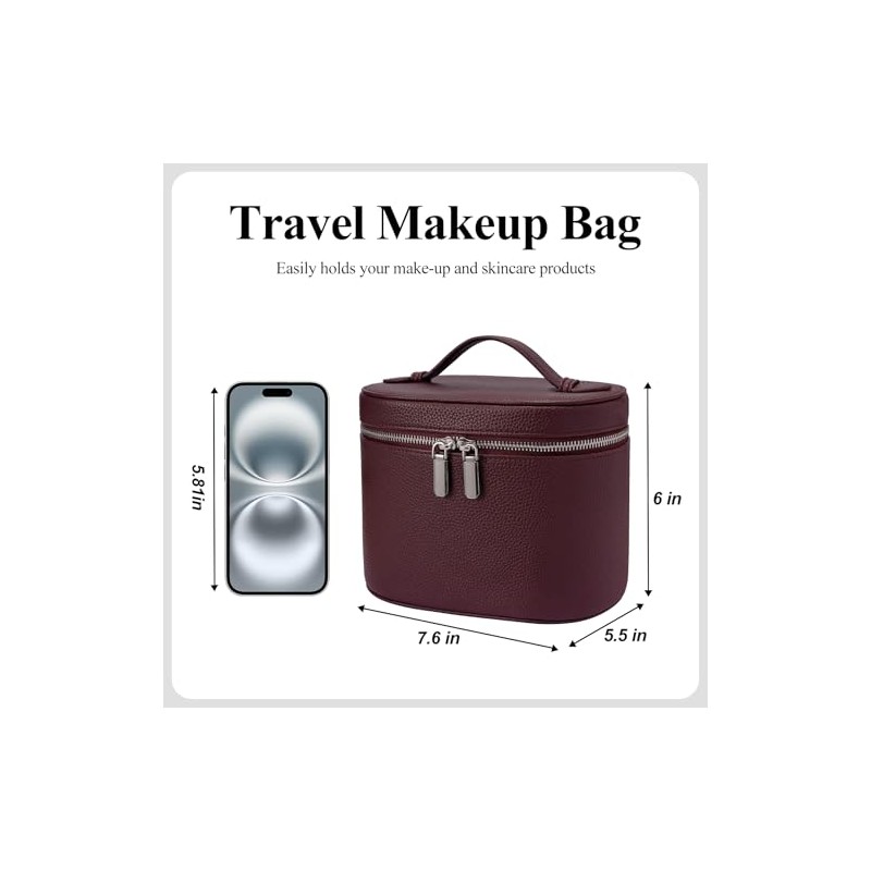honitty Bolsa de Maquillaje de Viaje con Compartimentos y Asa