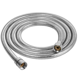 OSDUE 1.5 m Shower Hose, Stainless Steel Universal Shower Pipe with Shower Hose, Shower Head Hoses, Shower Hose with Kink Protection for Bathroom Fittings Replacement, Chrome