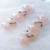 Press-on False Nails, medium ballerina Cat Eye Silk Ribbon with