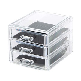 Compactor Bijoux Jewellery Organiser with 3 Drawers, Transparent, POLYSTYRENE, Small