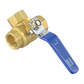 Brass 3-Way T-port L-Port Ball Valve - 1/4 Inch, 3/8 Inch, 1/2 Inch, 3/4 Inch, 2.5 cm (DN15 L Type) for Water, Oil, Gas