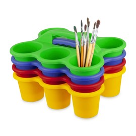 4E's Novelty 4 Pack Caddy for Classroom, Vibrant Classroom Pencil Caddy, Durable Table Cup Drink Holder, Sturdy Schools Desk Bin, Colorful Supply Caddies for School or Home
