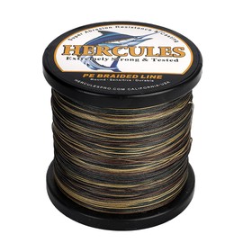 HERCULES Braided Fishing Line 12 Strands, 100-2000m 109-2196 Yards Braid Fish Line, 10lbs-420lbs Test PE Lines for Saltwater Freshwater - Camo Green, 150lbs, 100m