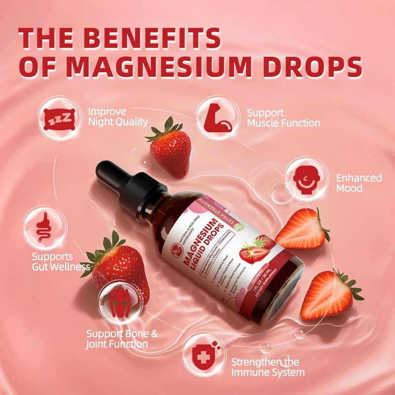 Magnesium Glycinate Supplement, Magnesium Liquid Drops, 1 Fl Oz (Pack