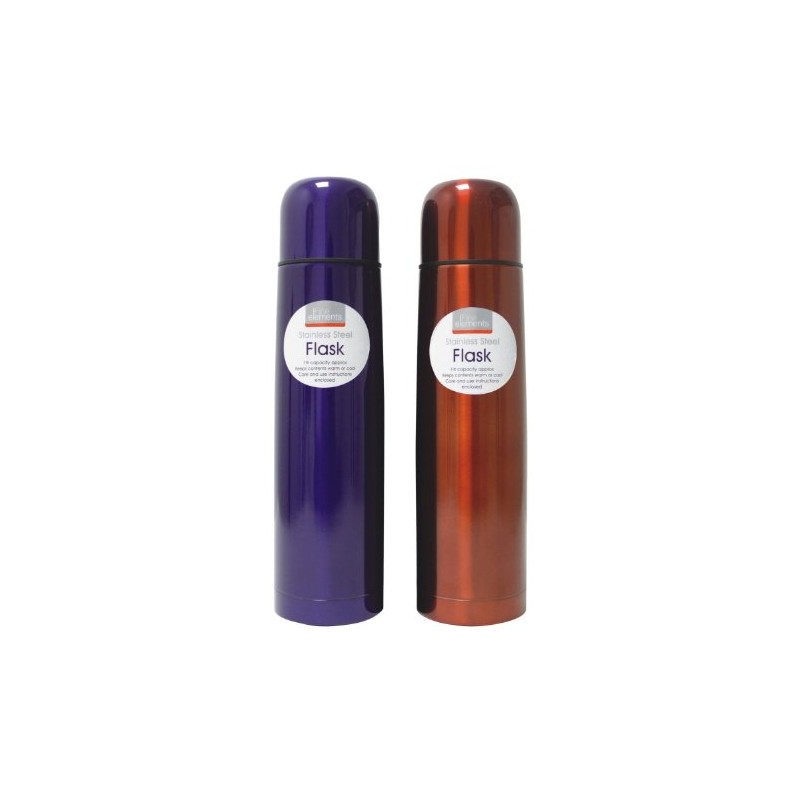 Fine Elements 1ltr Stainless Steel Flask - Gloss