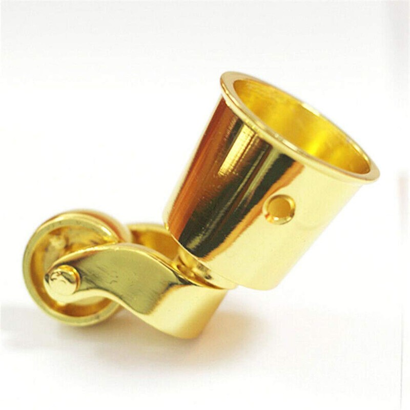 TOOLDO 2PCS Solid Brass Universal Furniture Casters Polished Antique Cup