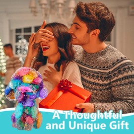 Healing Crystal Dog Figurines, CMini Crystal Stone Dog Figurine For Dogs Lovers | Gravel Carved Teddy ​​colourful Shell Spiritual Gemstone | Cute Puppy Animal Statue Decor For Home, Bedroom, Desk