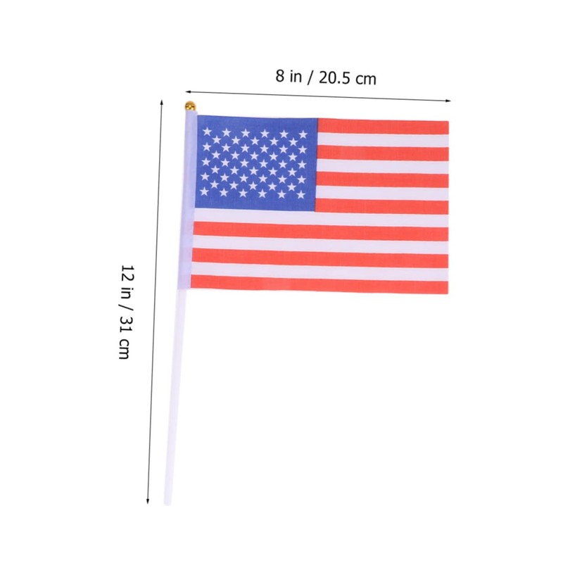 TEHAUX 50 Pack Usa Flags Mini America Flags Stick Polyester