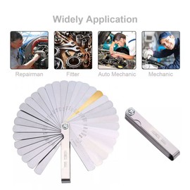 32 Blade Feeler Gauge Dual Marked MM/Inch Thickness Gap Metric Filler Tool-Accurate Metric & Inch Measurements, Precision Gap Thickness for Automotive & Mechanical Use, Suitable for Honda and Other Vehicles