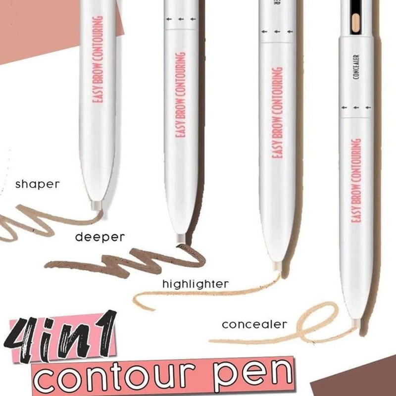 Pen de contorno de cejas 4 en 1 giro duradero