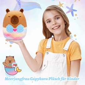 Yamepuia Capybara Plush Toy, Cute Mermaid Capybara Cuddly Toy, 20 cm Cuddly Toy, Capybara Stuffed Toy, Animal Toy, Gifts for Children, Boys, Girls